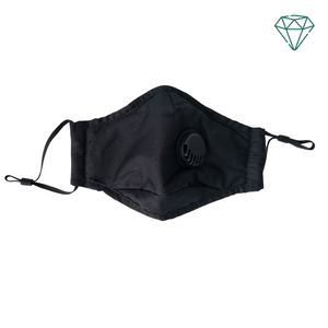 Panther (Black) - Reusable Washable Face Mask With Valve 95% Filtration | Emerald UK | N95 KN95 FFP2