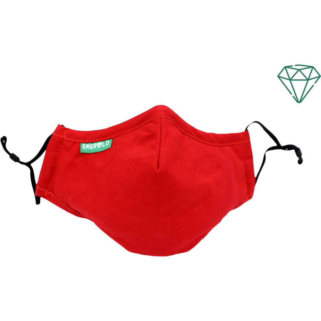 Iris (Red) Reusable Washable Face Mask 95% Filtration | Emerald UK | N95 FFP2 KN95